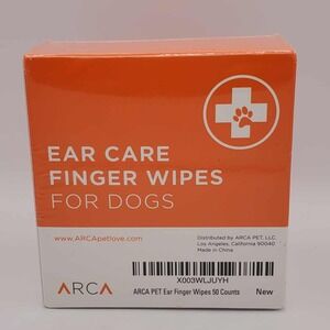 ARCA Pet Ear Care Finger Wipes for All Dogs - 50 Count Box